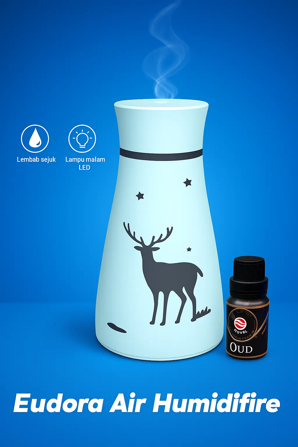 Deer Air Humidifier with LED Light & Oil Diffuser - Image 4